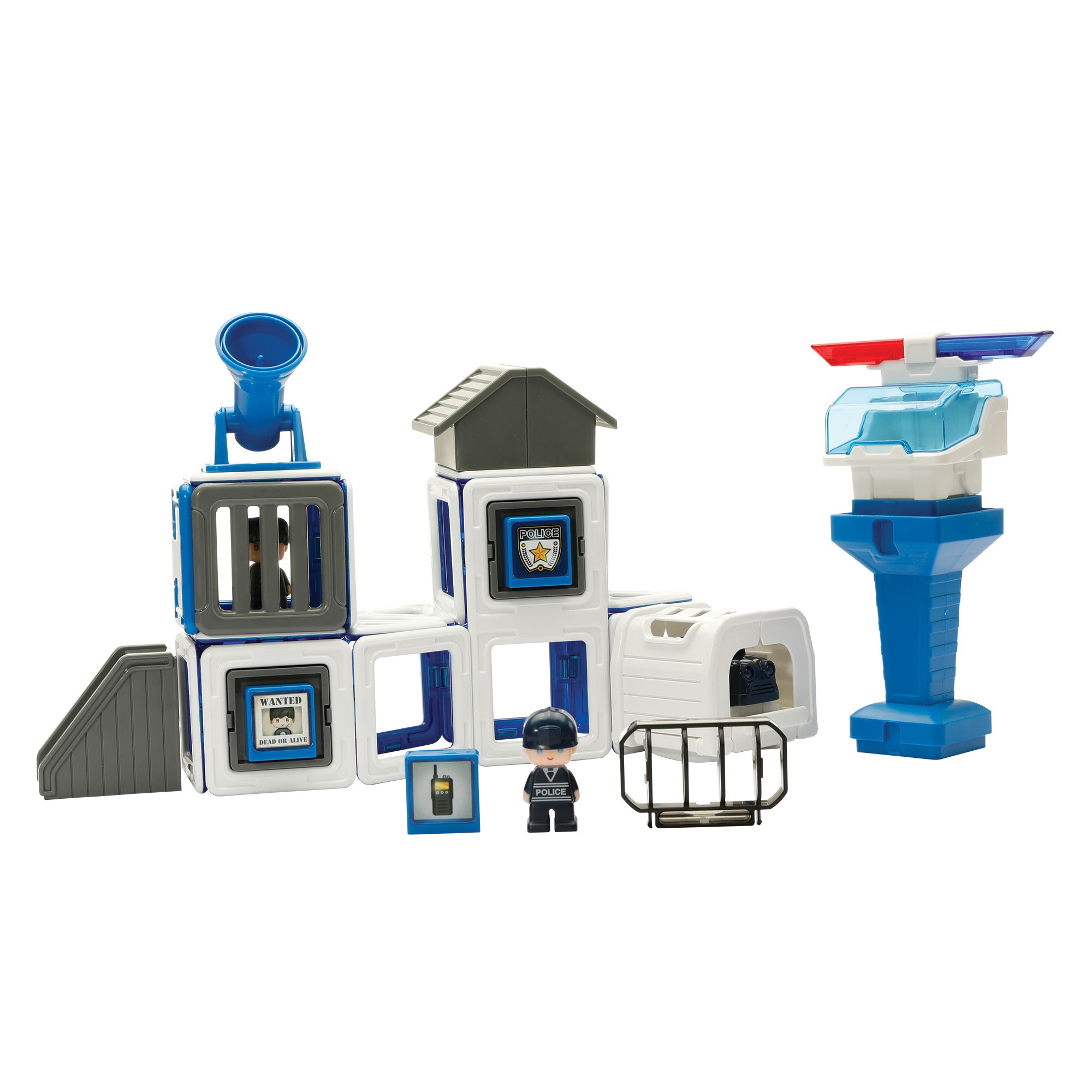 MAGFORMERS Amazing Police Set 50 Pezzi – Costruzioni Magnetiche Per Bambini – Forme 3D E Geometriche – Multicolore